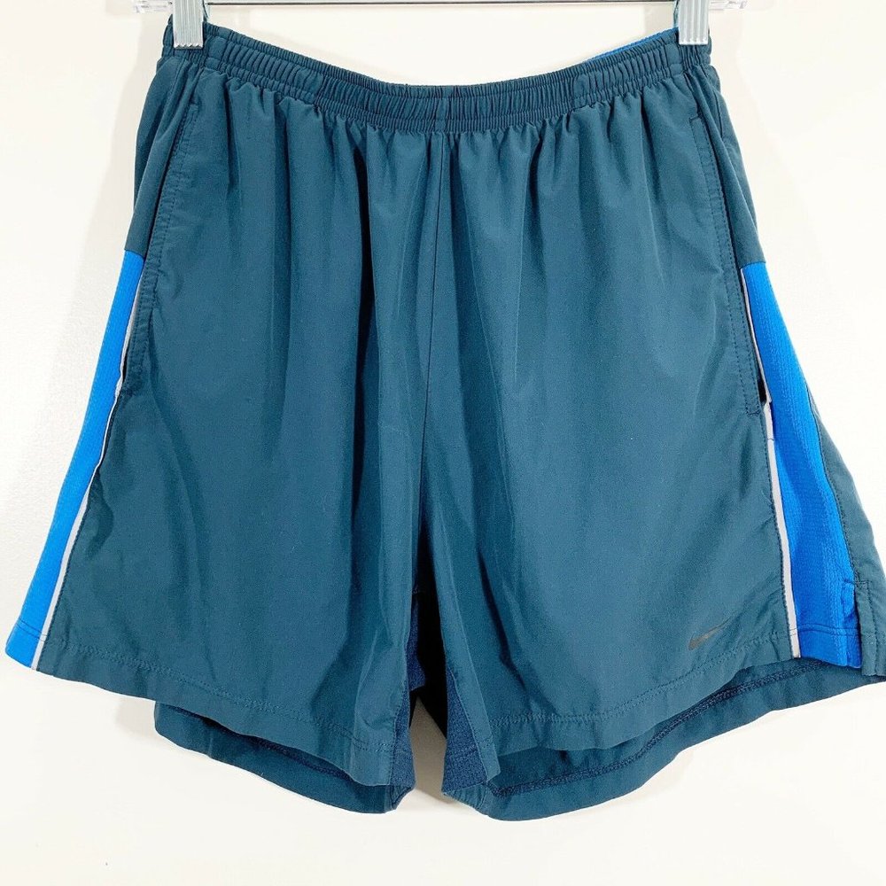 Nike Dri Fit Blue Gray Colorblock Athletic Shorts